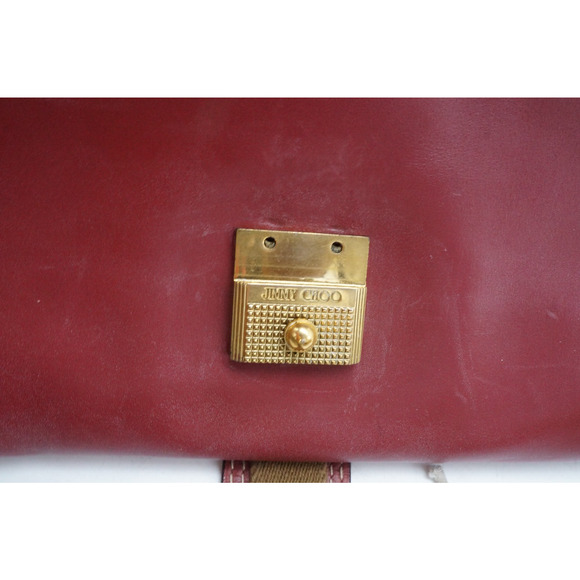 Jimmy Choo Red Leather and Python Cassie Shoulder Bag - Picture 7 of 7